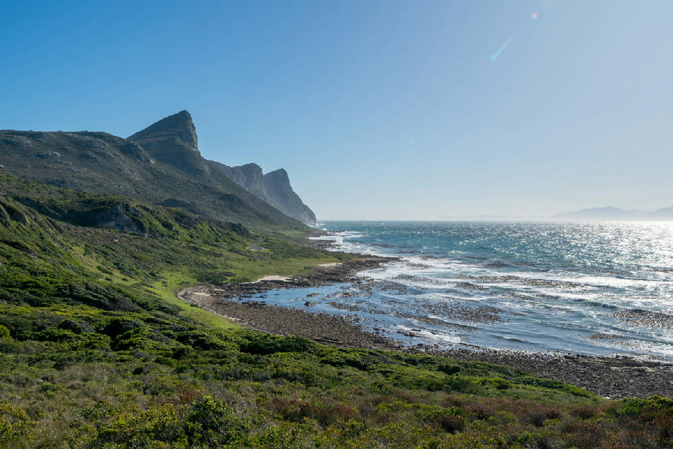 Buffels Bay coastline near the Cape of Good Hope on the Cape Peninsula in Table Mountain National Park, South Africa.