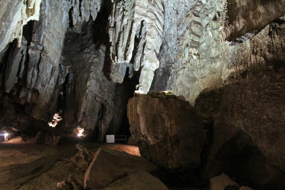Limestone chambers inside Sterkfontein Caves in the Cradle of Humankind, Gauteng, South Africa.