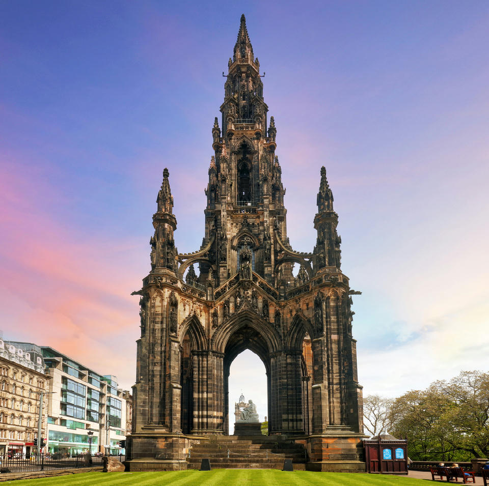 The Victorian Gothic Scott Monument in Princes Street Gardens dedicated to Sir Walter Scott in Edinburgh.