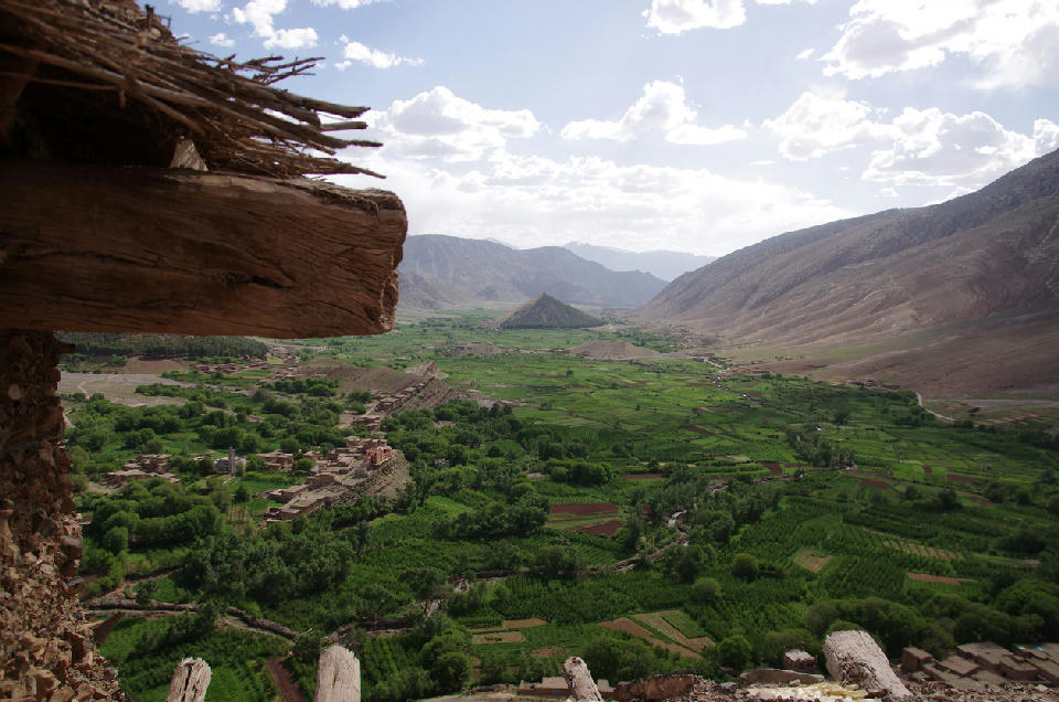 Panoramic view of Aït Bouguemez Valley in Morocco’s High Atlas Mountains