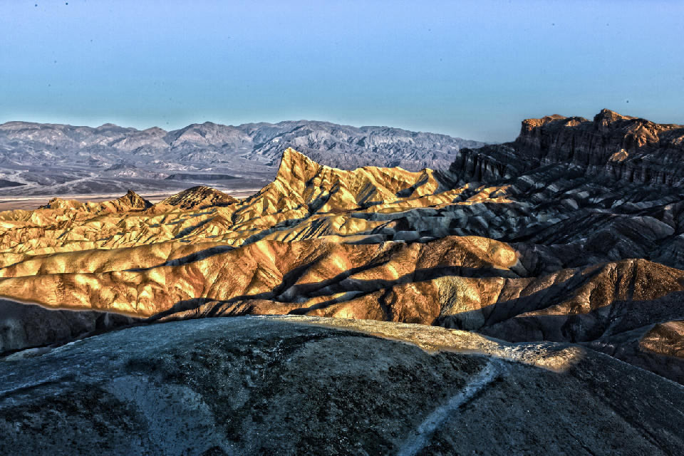 Zabriskie Point badlands ridges sunrise Death Valley California