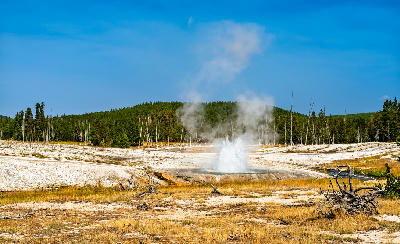 Cliff Geyser eruption Black Sand Basin Yellowstone