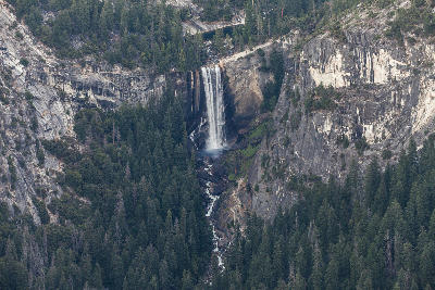 Nevada Fall seen from Washburn Point in Yosemite National Park, California.