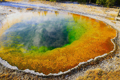 Grand Prismatic Spring Midway Geyser Basin Yellowstone colorful geothermal hot spring Wyoming USA