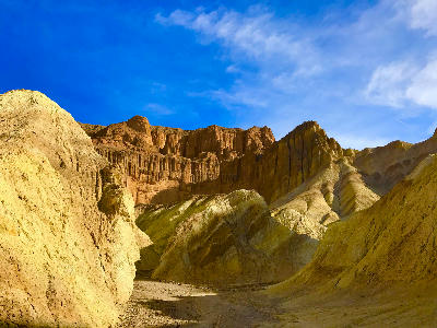 Golden Canyon eroded rock formations Death Valley California