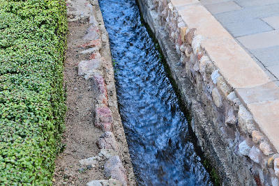 Historic leiwater irrigation channel flowing through Prince Albert in the Karoo region of South Africa.