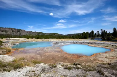 Blue thermal pools Black Sand Basin Yellowstone
