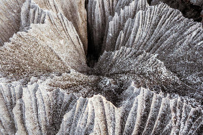 Abstract limestone textures and razor-sharp karst ridges within the Great Tsingy in Madagascar