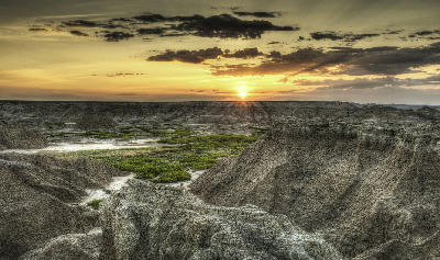 Door Trail sunrise Badlands formations basin South Dakota