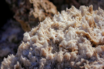 Close-up of salt crystals and jagged formations at Devils Golf Course in Death Valley National Park California