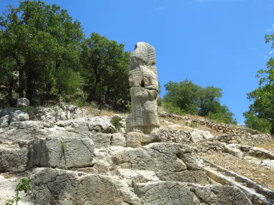 Stone relief of Mithras at the ancient sanctuary of Arsameia in southeastern Turkey.