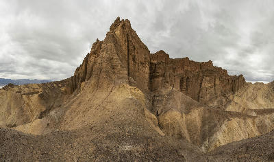 Red Cathedral rock formation Golden Canyon Death Valley California