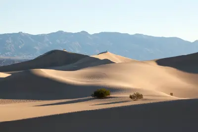 Mesquite Flat Sand Dunes soft light layered dunes Death Valley California