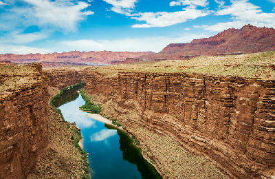 Colorado River flowing through Marble Canyon Vermilion Cliffs Arizona