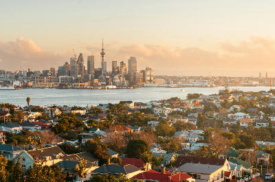 Auckland skyline viewed from Northcote Point, New Zealand