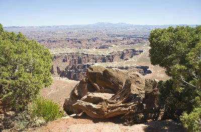 View from Grand View Point across deep canyons, mesas, and White Rim area in Canyonlands National Park Utah