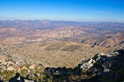Mountain panorama across the Kouga and Tsitsikamma ranges viewed from Saptoukop