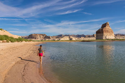 Lone Rock Lake Powell Wahweap Bay shoreline sandstone monolith Page Arizona Utah