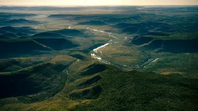 Drysdale River winds through vast rugged ranges and remote wilderness in the Kimberley.