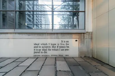 Nelson Mandela quotation displayed at the Constitutional Court precinct, Constitution Hill, Johannesburg.