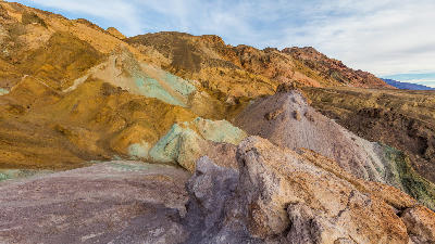 Artists Palette from Artists Drive colorful mountains Death Valley Black Mountains California