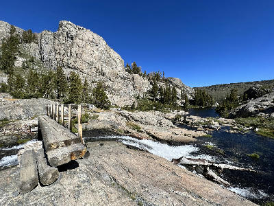 john muir trail bridge thousand island lake ansel adams wilderness hiking trail california