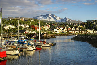 Narvik harbor and mountain landscape