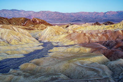 Zabriskie Point sunrise badlands ridges Death Valley California