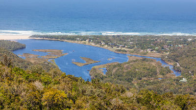 Groot River Estuary and Nature's Valley on South Africa's Garden Route.