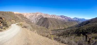 Mountain road descending into Gamkaskloof in the Swartberg Mountains near Oudtshoorn in the Klein Karoo, South Africa.