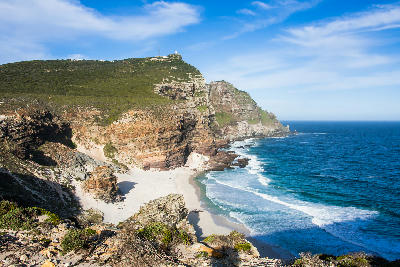 Dias Beach beneath the cliffs of Cape Point in Table Mountain National Park on the Cape Peninsula, South Africa.