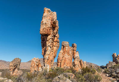 Lots Wife sandstone rock formation along the Vensterklippe Trail near Dwarsrivier in the Cederberg Mountains, Western Cape, South Africa.