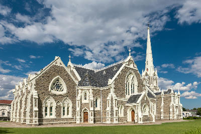The landmark Dutch Reformed Church in Graaff-Reinet, a historic Karoo town in the Eastern Cape, South Africa.