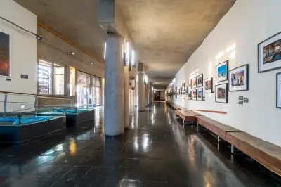 Interior exhibition corridor at the Constitutional Court, Constitution Hill, Johannesburg.