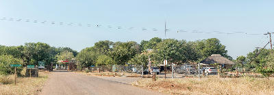 Entrance road to Crocodile Bridge Rest Camp in southern Kruger National Park.
