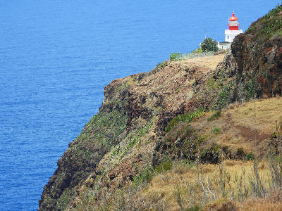 Farol da Ponta do Pargo lighthouse on the western cliffs of Madeira Island, Portugal.