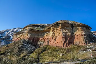 Mushroom Rock sandstone formation in Golden Gate Highlands National Park near Clarens, Free State, South Africa.