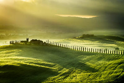 Sunrise at San Quirico d'Orcia.