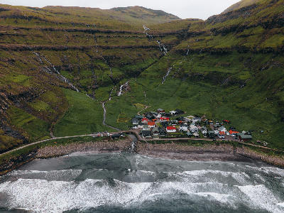 The Village of Tjørnuvík in the Faroe Islands