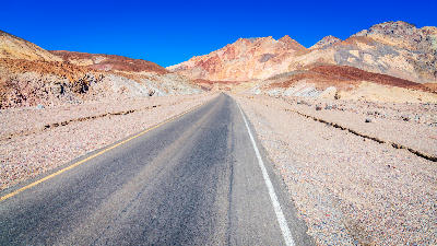 Artists Drive scenic road Death Valley colorful mountains Black Mountains California