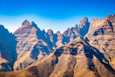 Cathedral Peak and the surrounding basalt peaks of the central Drakensberg, KwaZulu-Natal, South Africa.