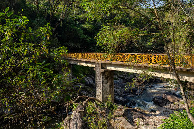 Bridge crossing the Ranomafana River within the rainforest landscapes of Ranomafana National Park, Madagascar