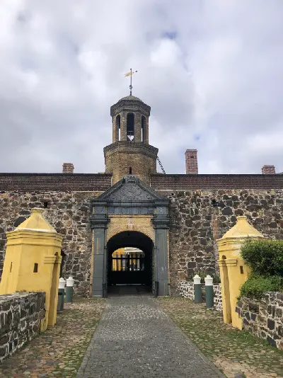 Entrance gate and bell tower of the Castle of Good Hope in Cape Town, South Africa.