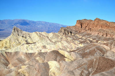 Manly Beacon and Red Cathedral Zabriskie Point Death Valley California