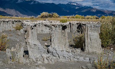 sand tufa formations Mono Basin erosion columns Mono Lake California Eastern Sierra