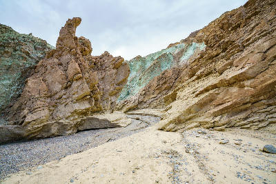 Gower Gulch canyon wash Golden Canyon loop Death Valley California
