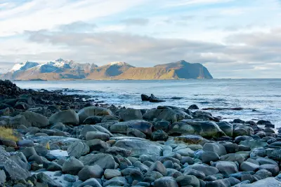 Vikten Beach in the Lofoten Islands, Norway.