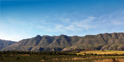 The Langeberg Mountain Range viewed from Bontebok National Park near Swellendam in the Western Cape of South Africa.