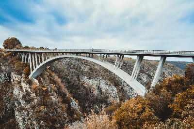Storms River Bridge arching across the Storms River Gorge in the Tsitsikamma region of South Africa.