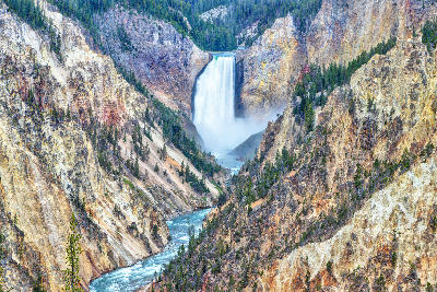 Lower Falls of the Yellowstone River from Artist Point in the Grand Canyon of the Yellowstone